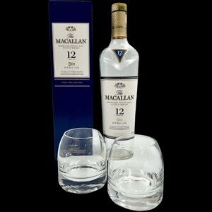 Macallan 12 Year Old Highland Cask Single Malt Scotch Whisky Box Bottle Glasses